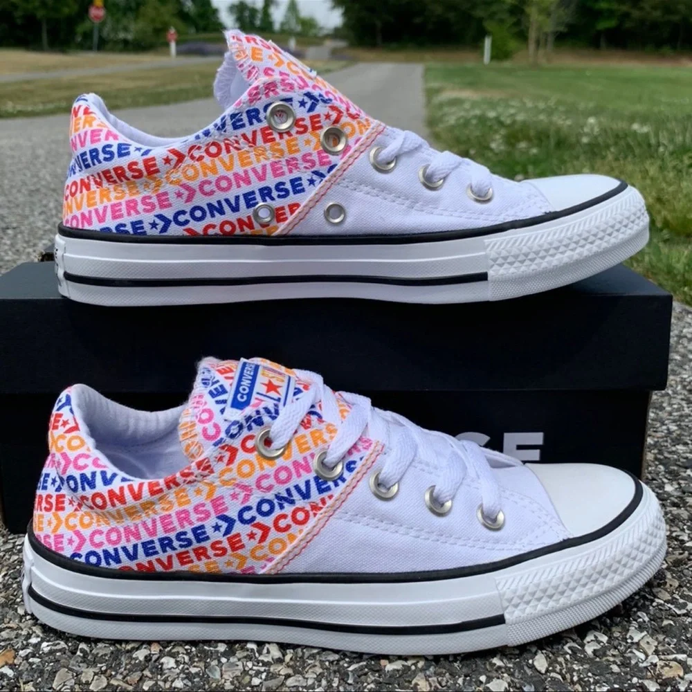 Converse CTAS Ox Madison White‎ Multicolor Rainbow Sneakers New